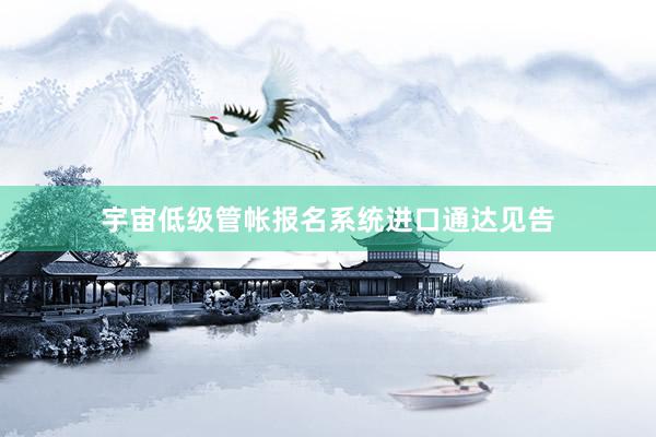 宇宙低级管帐报名系统进口通达见告