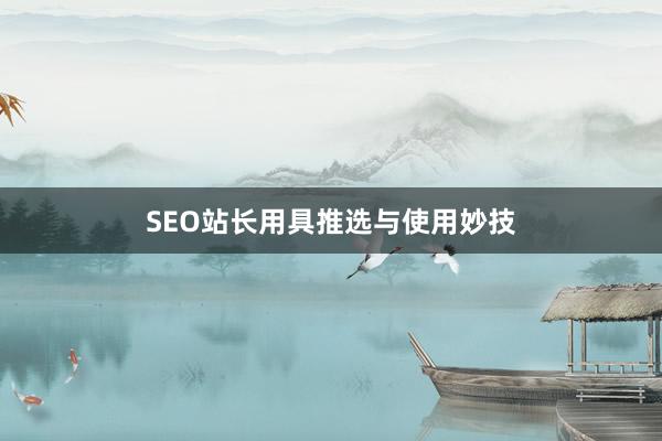 SEO站长用具推选与使用妙技