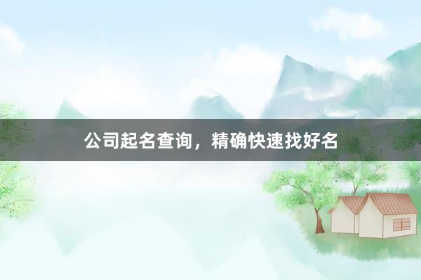 公司起名查询，精确快速找好名