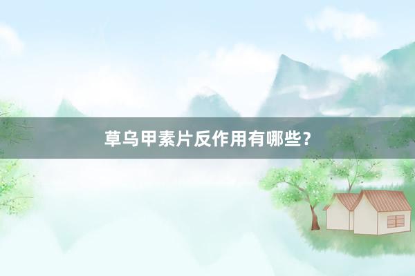 草乌甲素片反作用有哪些？